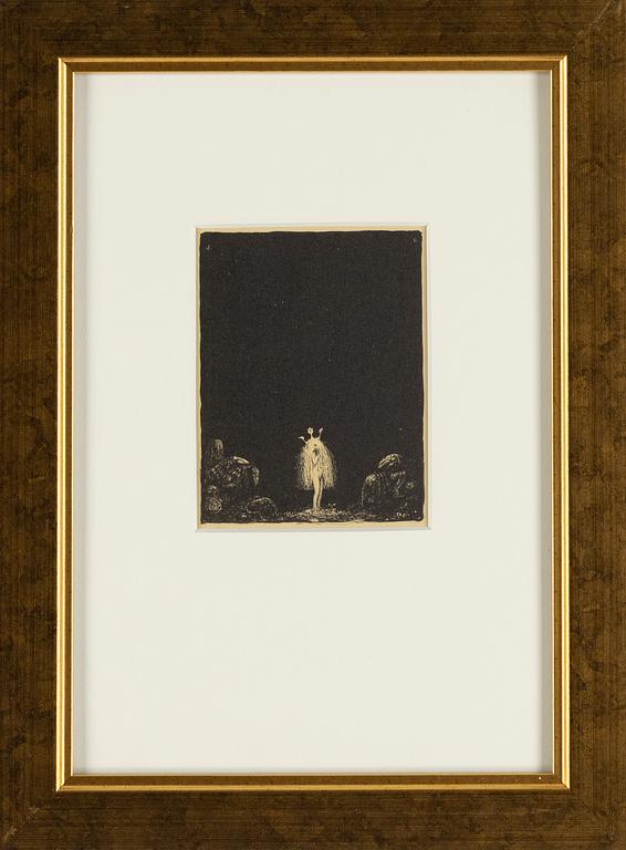 John Bauer, lithograph, from: "Troll", 1915. Signed J B in the print.