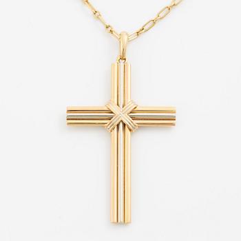 Cartier, A Cartier necklace 18K multi-coloured gold "Trinity" cross.