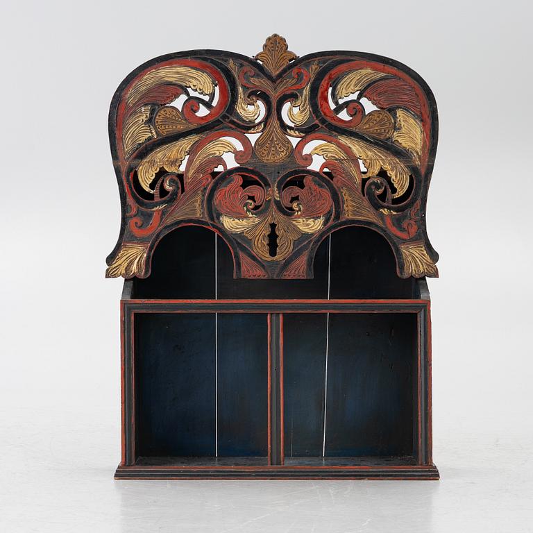 Wall-mounted shelf, folk art, Norway, 19th century.
