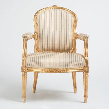 A Gustavian armchair, second part of the 18th century.