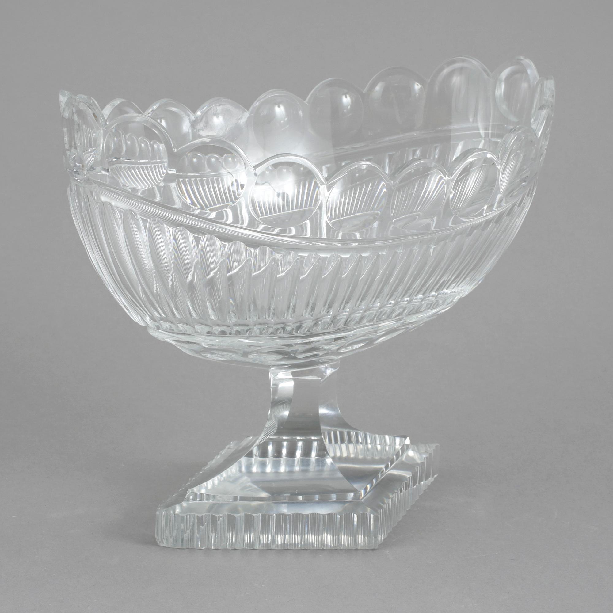 UPPSATSSKÅL, glas, sannolikt England/Irland, omkr år 1900.