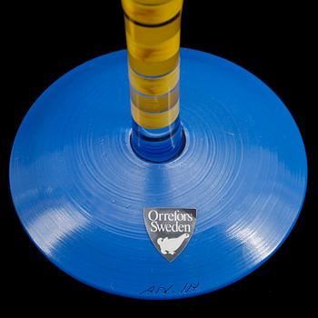 CHAMPAGNESTRUTAR, 4 st, glas, "Clown", Anne Nilsson, Orrefors.