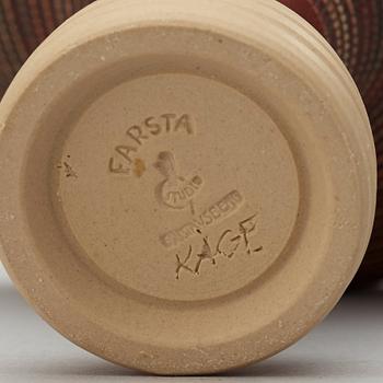 A Wilhelm Kåge 'Farsta' stoneware vase and a bowl, Gustavsberg Studio 1955-57.