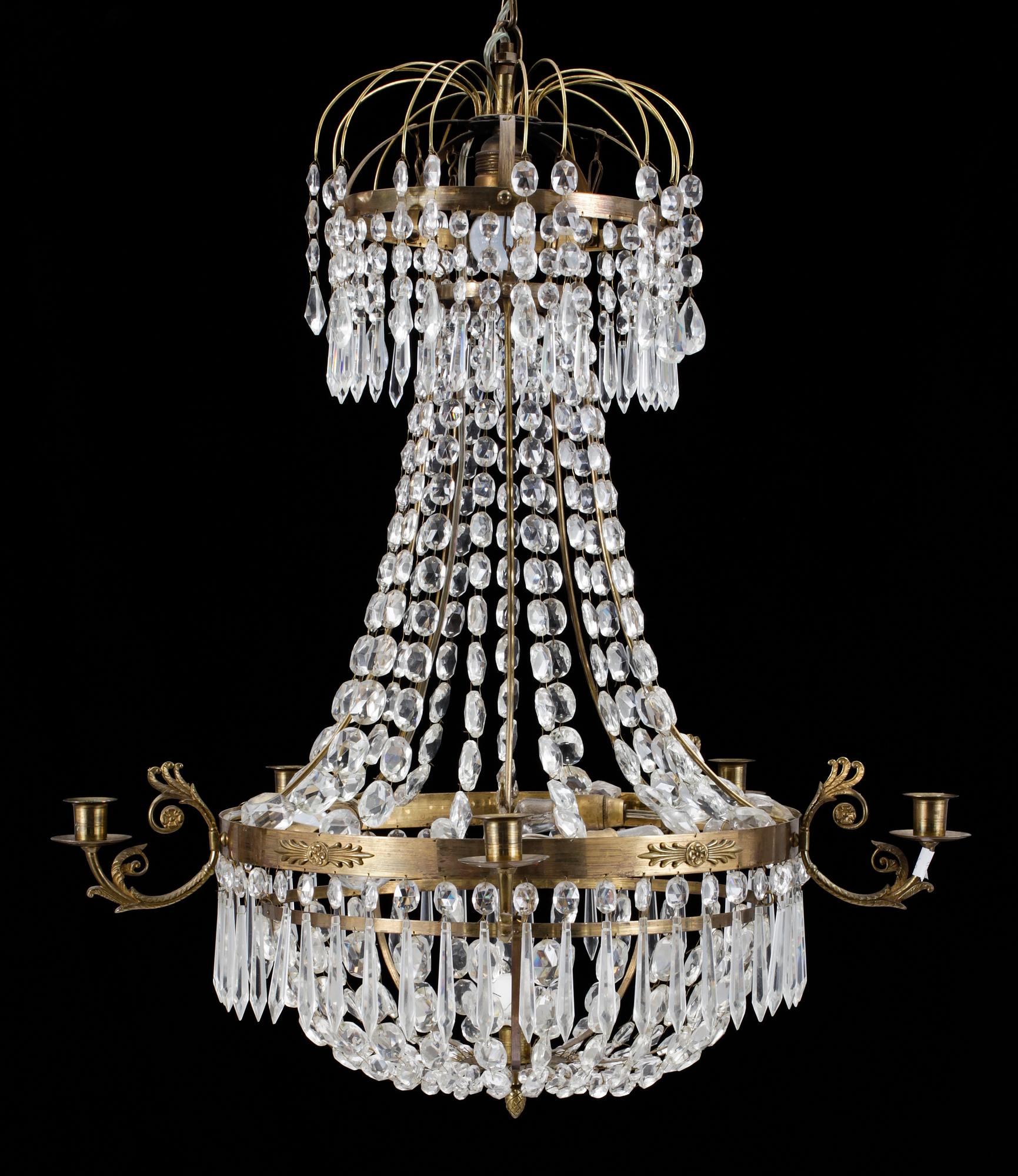 LJUSKRONA, empire stil, 1900-talets första hälft. Höjd: 73 cm.