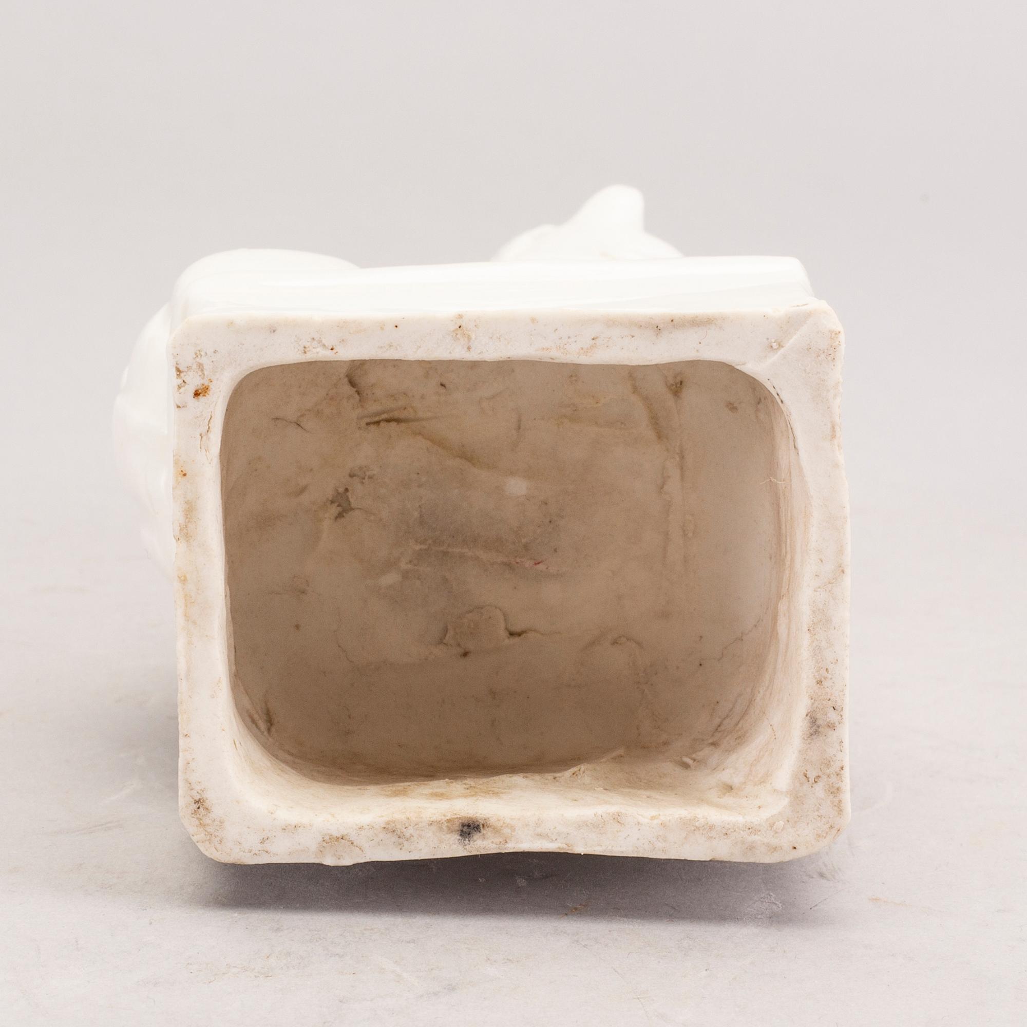 A Chinese blanc de chine joss stick holder, Qing dynasty, Kangxi (1662-1722).