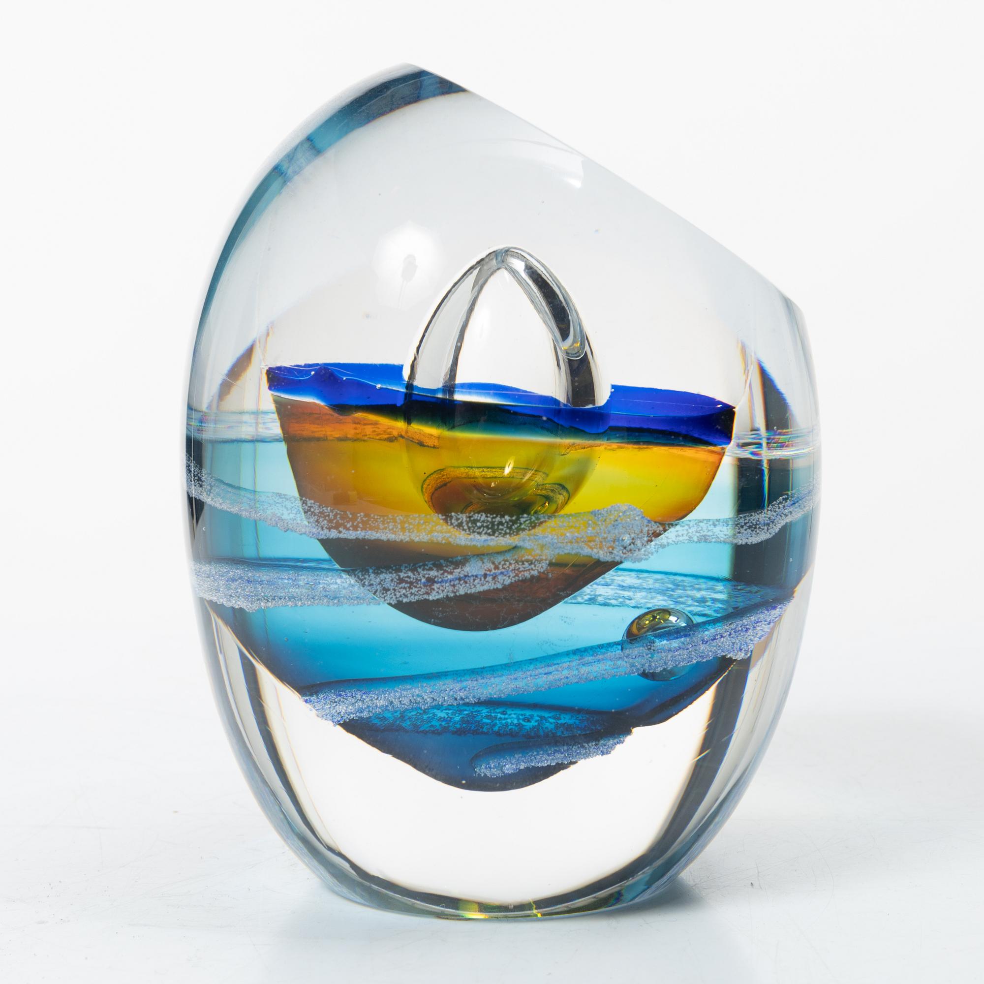 Göran Wärff, unik skulptur, glas, Kosta Boda.