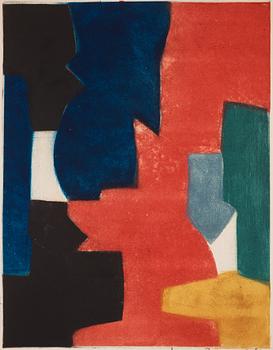 Serge Poliakoff, "Composition bleue, rouge, verte et noire".