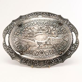 A silver-plated tray, first half of the 20th Century.