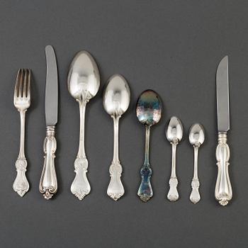 A set of 75 pieces model "Olga" silver flatware, including GAB  Stockholm, 20th century.
