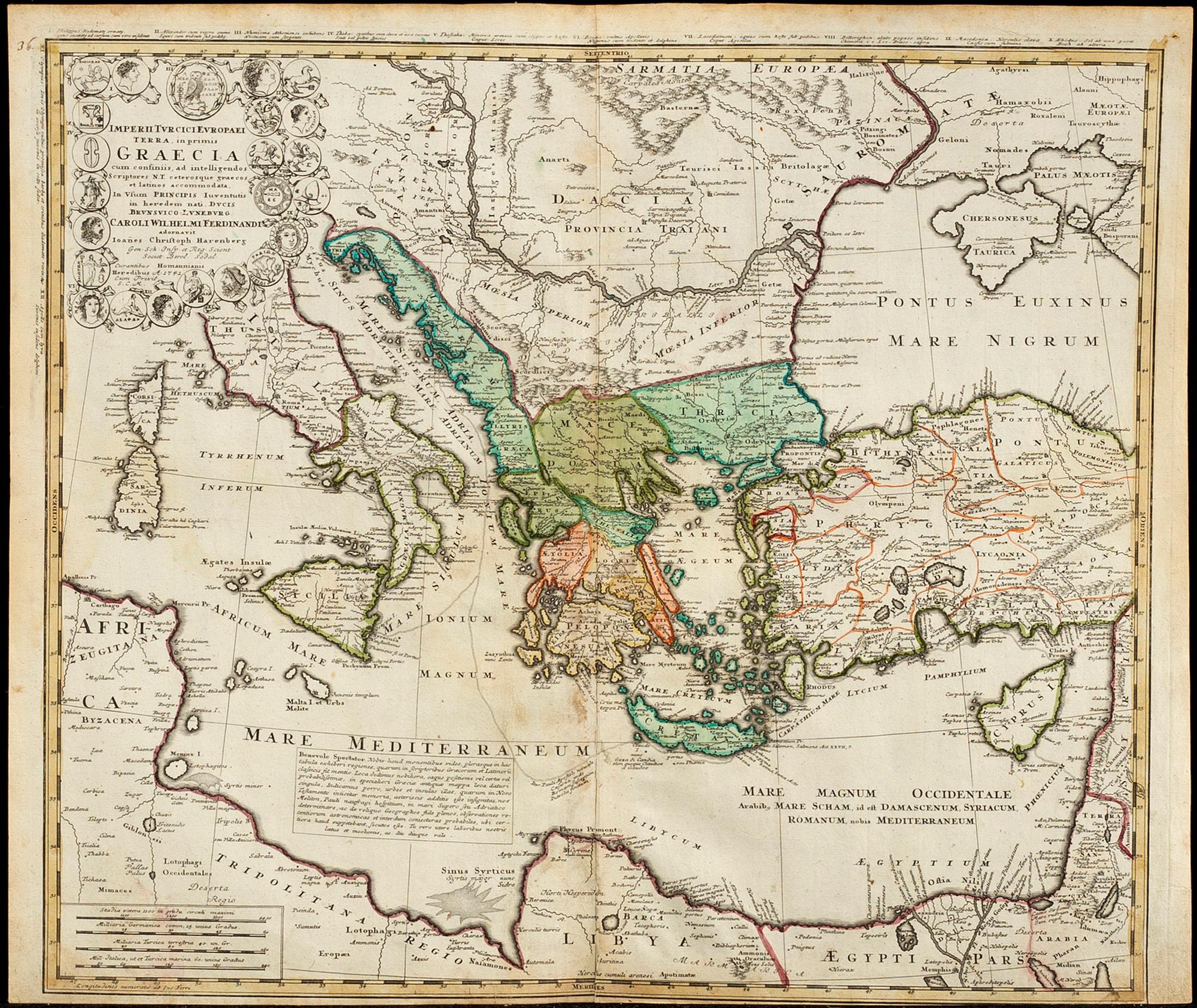 JOHAN BAPTISTA HOMANN / HOMANN HEIRS - MAP, 'Imperii Turcici Europaei Terra,...', Nürnberg, 1741.