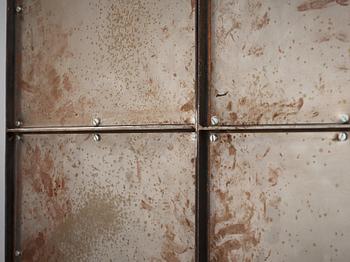 Jonas Bohlin, a stained and patinated oak and iron cabinet 'Slottsbacken', Källemo, Sweden circa 1987.