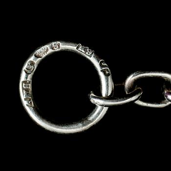 HALSBAND OCH ARMBAND, silver med olika stenar, 1950-tal.