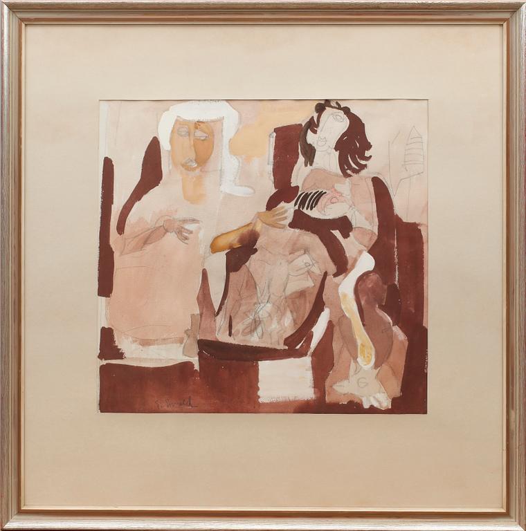 OKÄND KONSTNÄR, akvarell, bär sign Ewald (?), 1900-talets andra hälft.