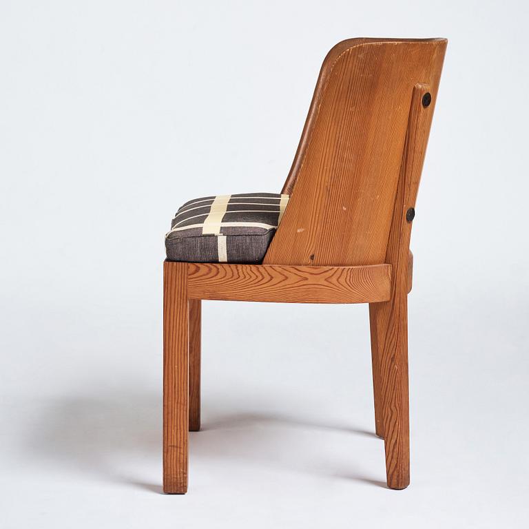 Axel Einar Hjorth, a stained pine "Lovö" chair, Nordiska Kompaniet, Sweden 1930s.