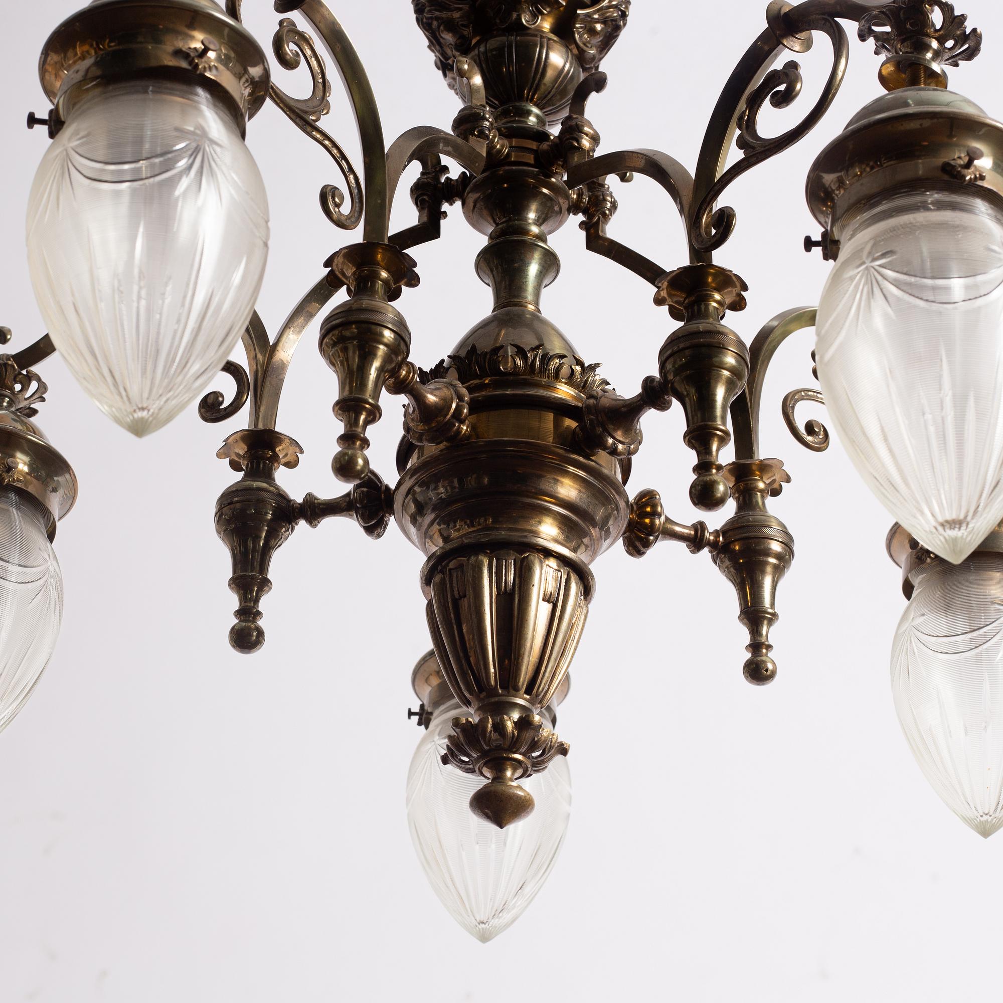Ceiling lamp, circa 1900.