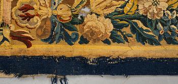 A tapestry, "Verdure", tapestry weave, "entre-fenêtre", Aubusson around 1700-first half of the 18th century.