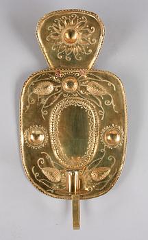 LJUSPLÅTAR, ett par, mässing, barockstil, 1800/1900-tal.