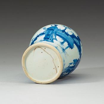 A blue and white vase, Transition 17th century.