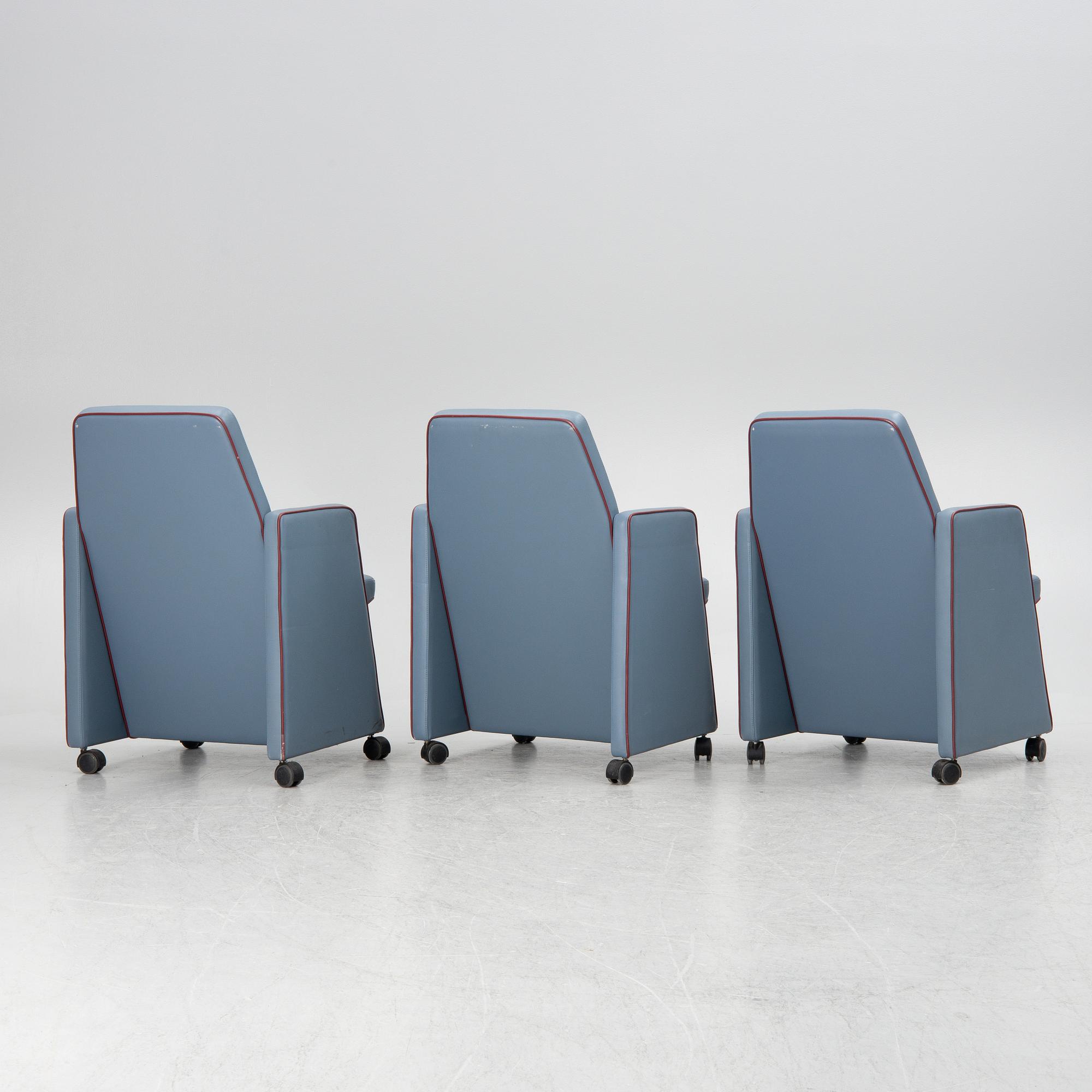 Three armchairs 1980s.