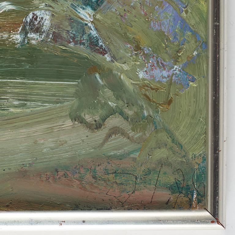 Jarl Ingvarsson, oil on panel, signed JI and dated -86.