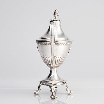 A Swedish silver suger bowl with lid, mark of Olof Sohlberg, Falun 1835.