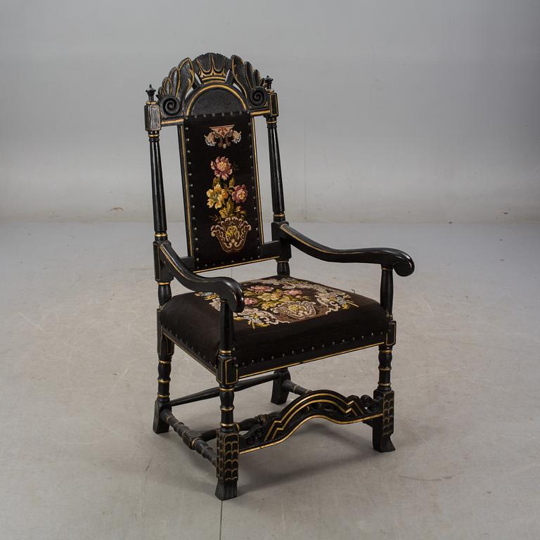 KARMSTOL, barockstil. 1800/1900-tal.