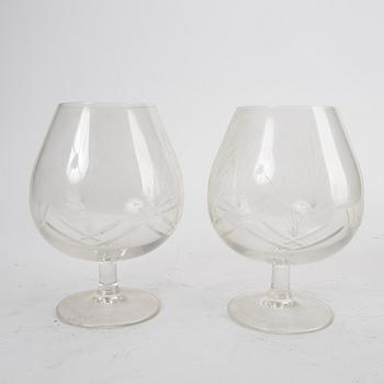 A pair of cognac glasses and warmer  20th century.