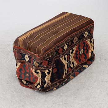 An antique Shahsavan Mafrash, Length 105, width 55, height 65 cm.