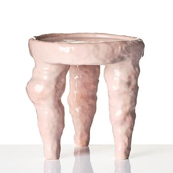 Fanny Ollas, a ceramic stool/sculpture, executed in her studio, Gustavsberg, Stockholm.