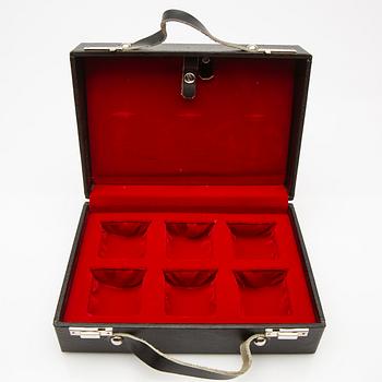 Cup and saucer set, 7 pieces, sterling silver, Einar Telander, Stockholm 1976-79.