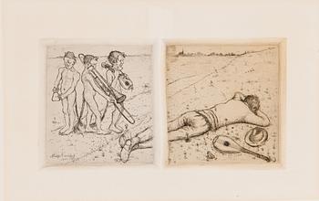 Hugo Simberg, "Epäsointuja" & "Nukahtanut pelimanni".
