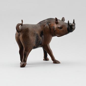 SKULPTUR, skuret trä, orientalisk, 1900-tal.