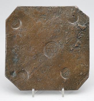 PLÅTMYNT, av kanonmetall, 2 daler silvermynt, Karl XII, Sverige, 1716.