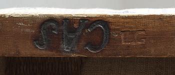 TABURETTER, ett par, av Johan Lindgren (mästare i Stockholm 1770-1800). Gustavianska.