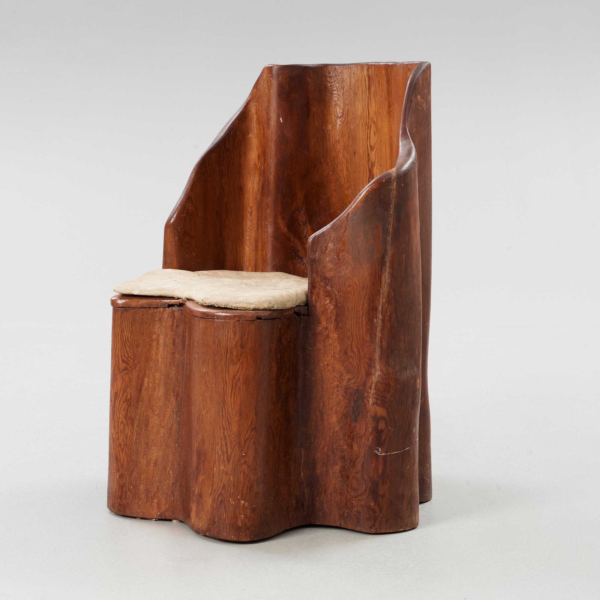 A Swedish stained pine chair, 1930's.