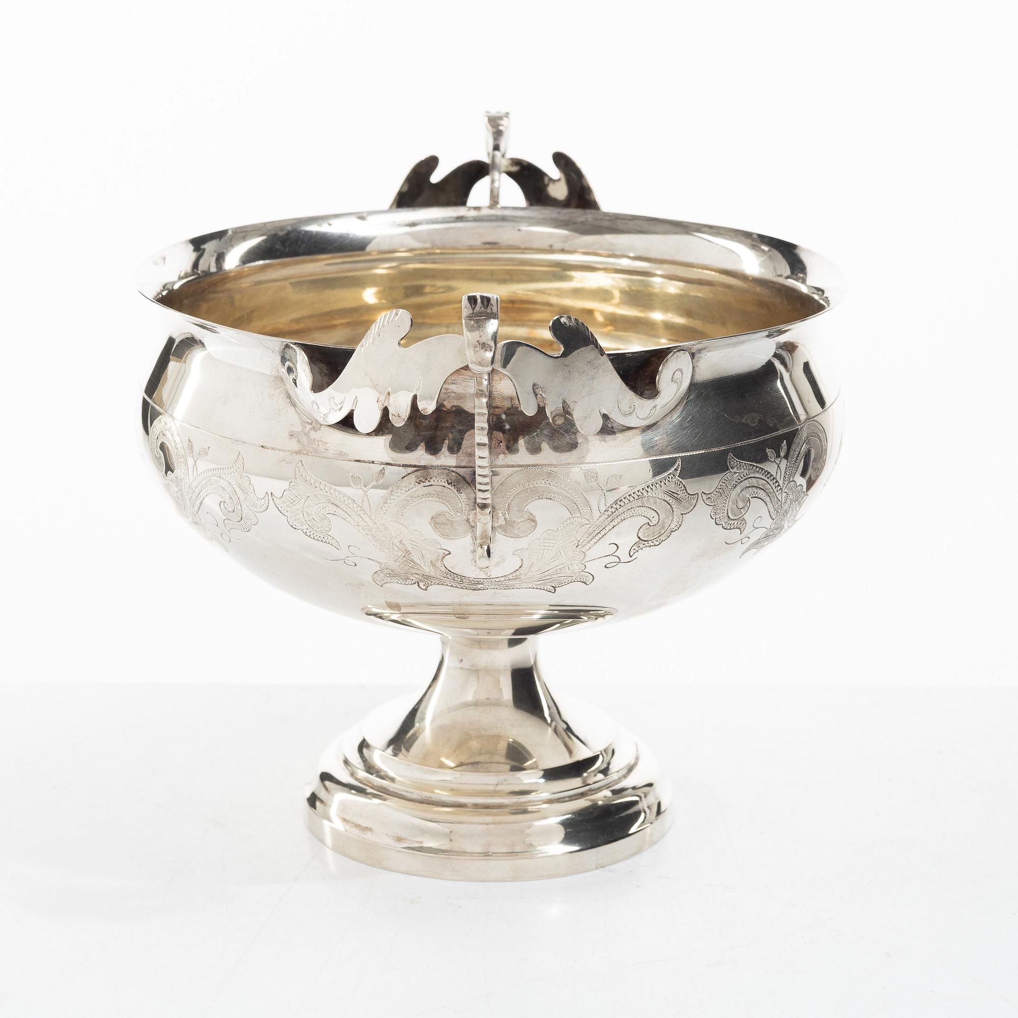 Brännvinsskål, silver, Sverige 1978, sannolikt Hudiksvall eller Bollnäs.