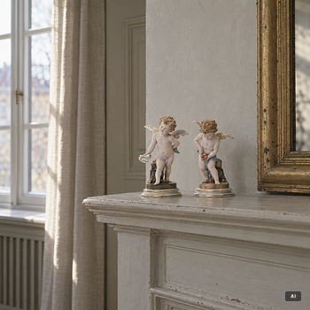 Meissen, A pair of porcelain figurines, Heinrich Schwabe, second half of the 19th century.