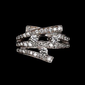 85. RING, brilliant cut diamonds, tot. 0.71 cts.