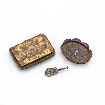 Parti, 3 delar, miniatyrarbeten, omkring 1900.