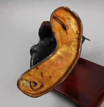 SKULPTUR, patinerad brons, Japan. 1900-tal.