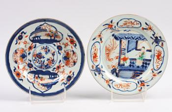 TALLRIKAR, 2 st, porslin, Kangxi, Kina 1600/1700-tal.