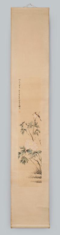 MA JIA TONG, 4st, rullmålningar, akvarell, 1900-tal, sign o stämpelsign.