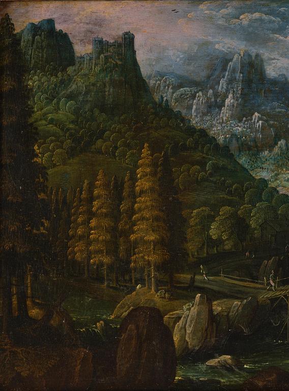 Tobias Verhaecht, Wide landscape with Herse and her maidservants discovered by Mercury on the way to the Temple of Minerva.
