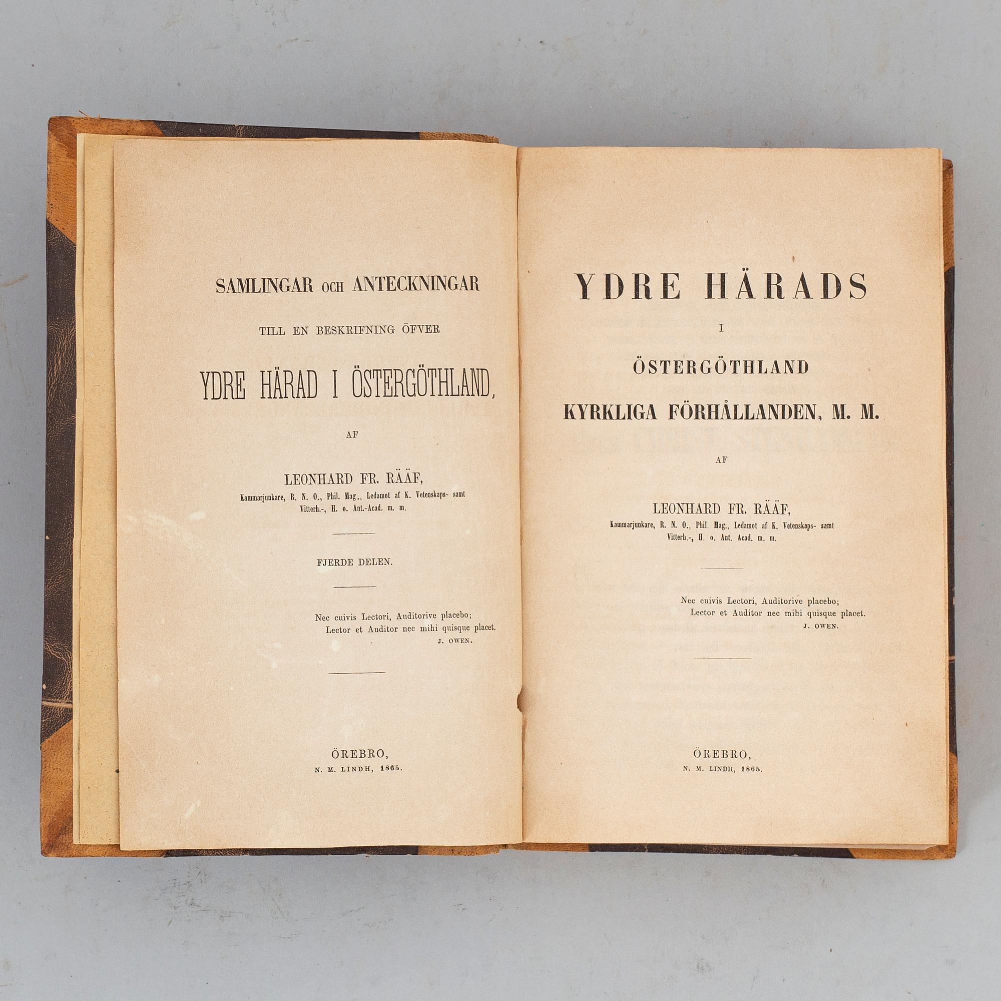 Rääf om Ydre härad i Östergötland, ovanlig komplett (3 vol).