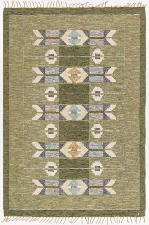 Ingegerd Silow, rug, flat weave, signed IS, approx. 246 x 168 cm.
