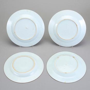 TALLRIKAR, 4 st, porslin, Kina, Qianlong 1736-1795.
