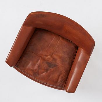 Ejner Larsen & A. Bender Madsen, a leather easy chair, Willy Beck, Denmark.