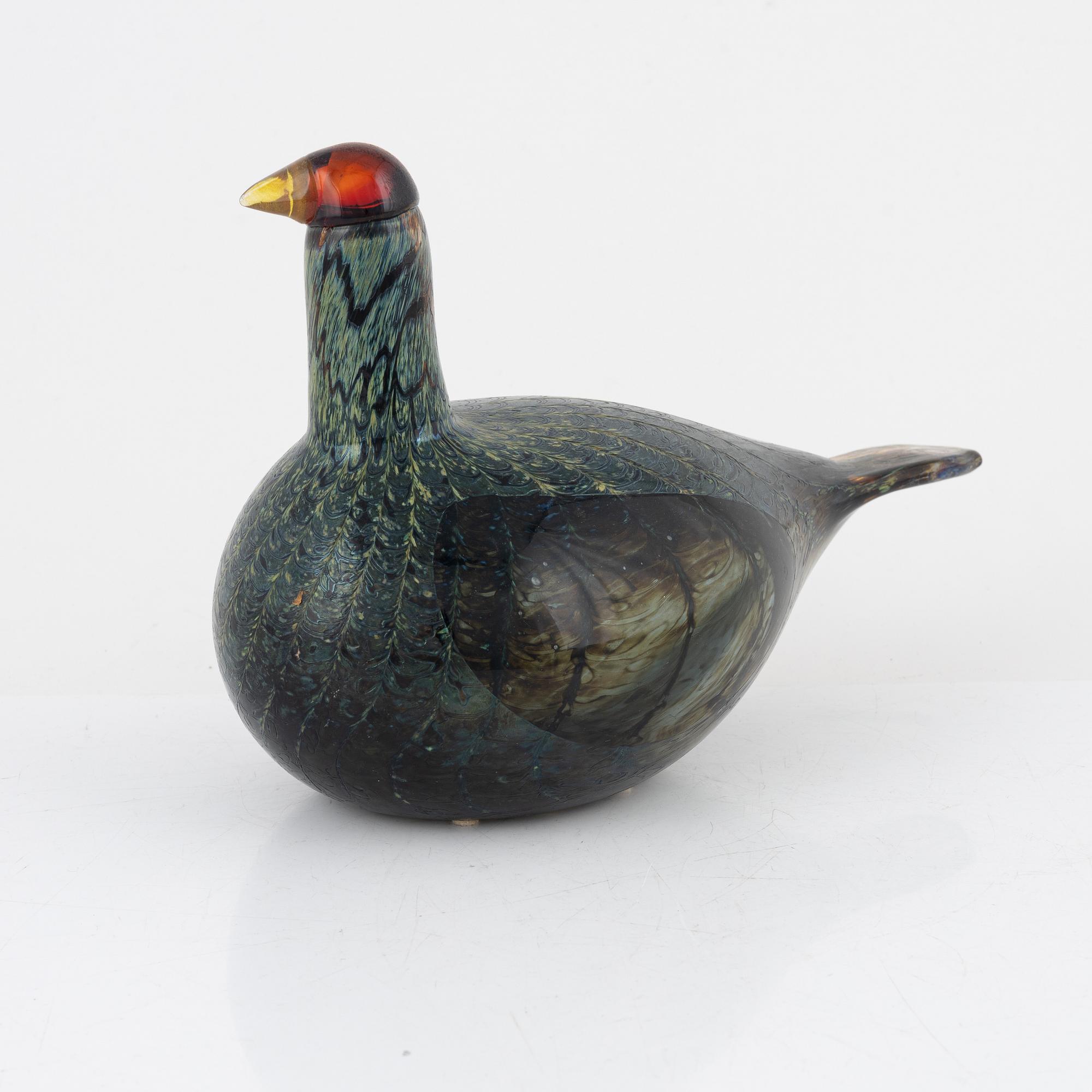 Oiva Toikka, glasfågel, signerad Nuutajärvi  Iittala, Finland.