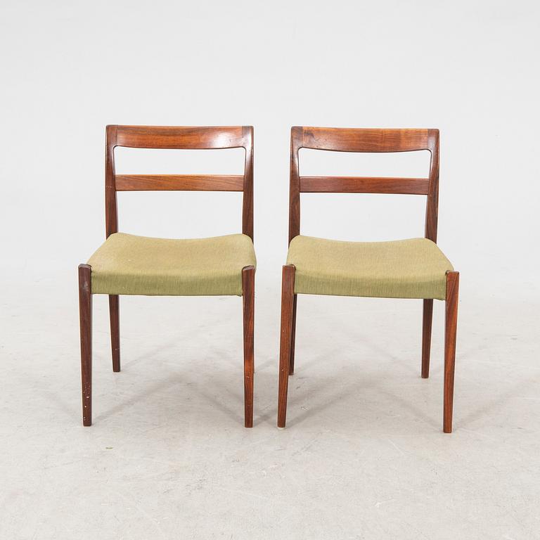 A Nils Jonsson jakaranda dining group 7 pcs Troeds Bra Bohag, Bjärnum, mid-20th century.