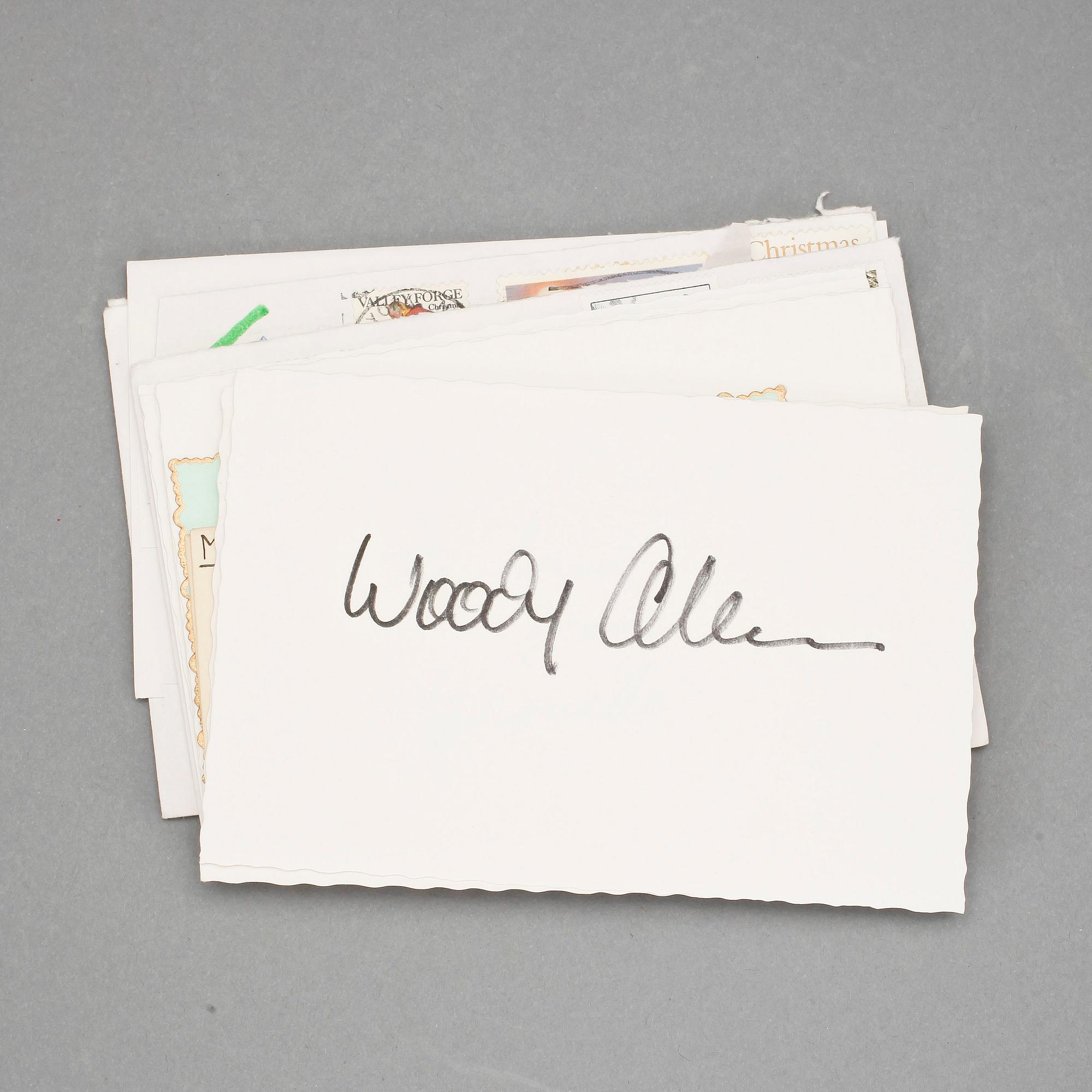 SKÅDESPELARE, 17 st, bla Graucho Marx och Woody Allen, egenhändiga.